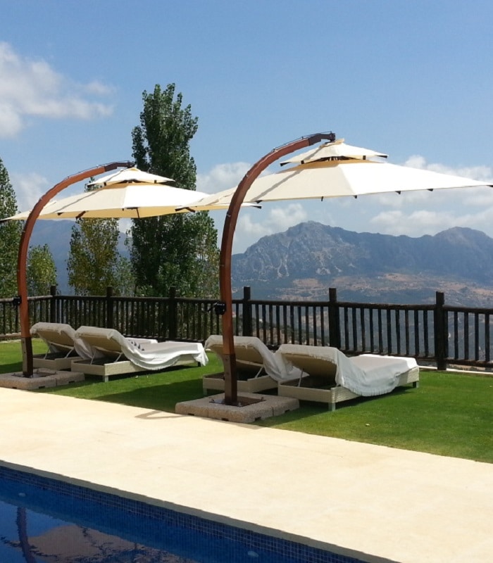 Parasol de madera para terraza y jardín, modelo Arco
